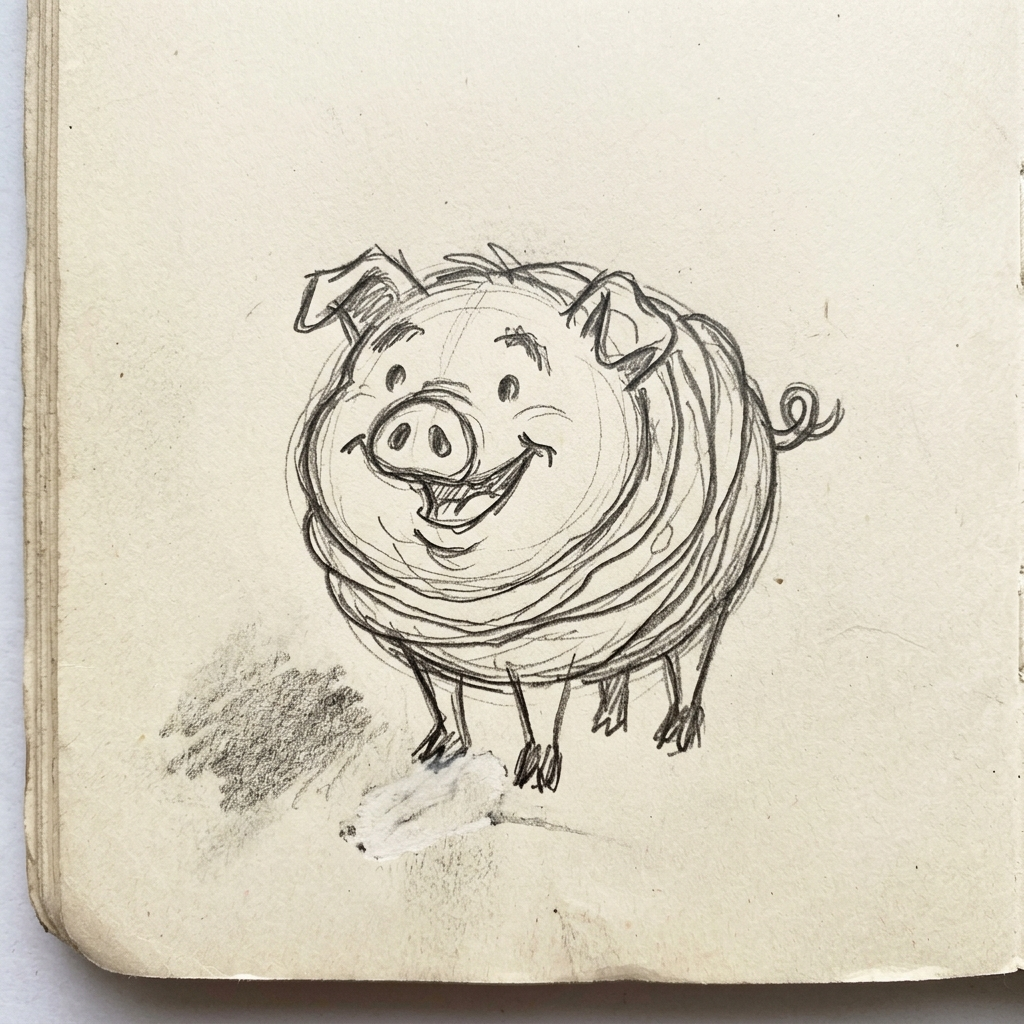 pencil doodle of the chomper